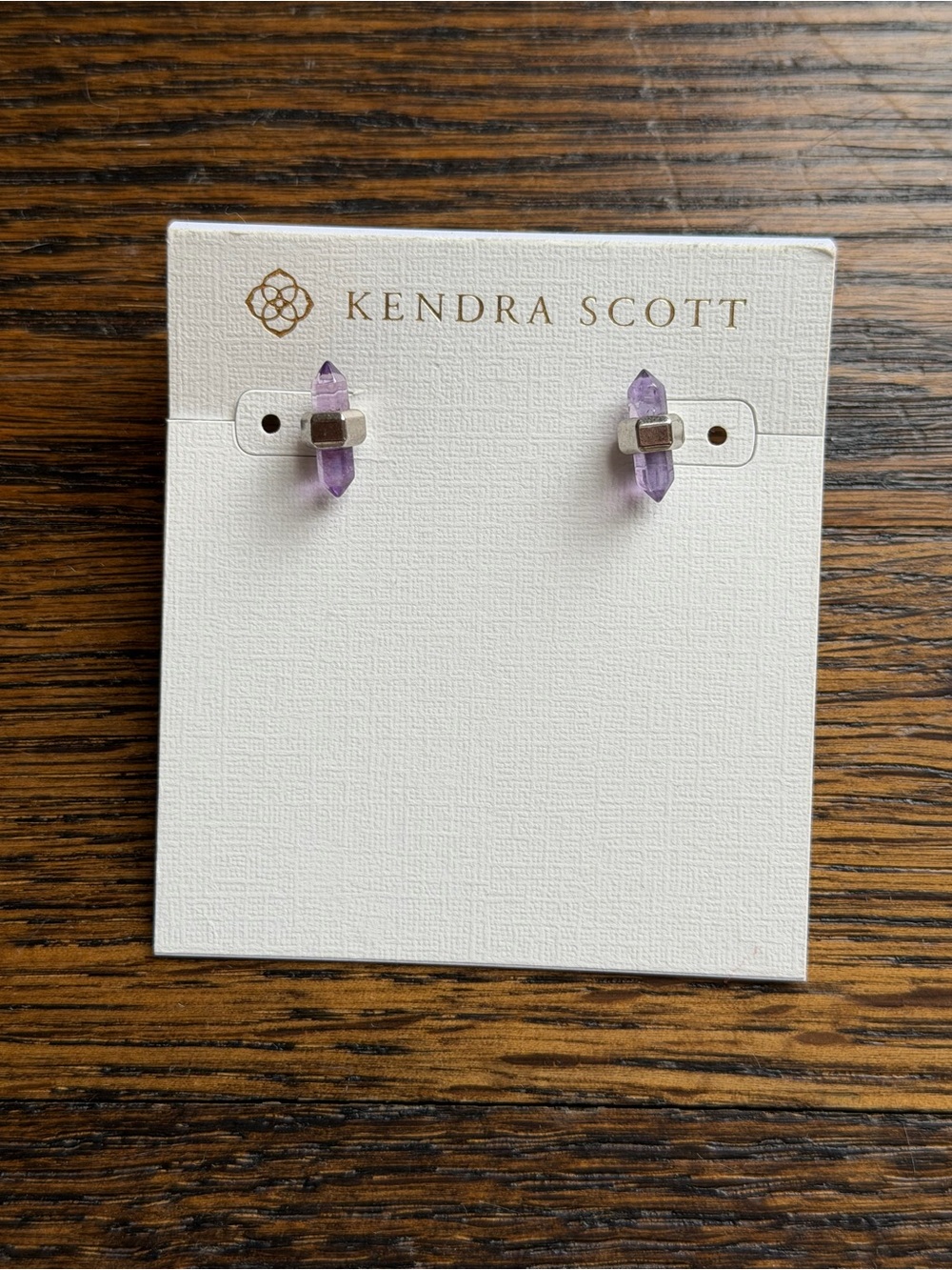 NWOT-Kendra Scott Lavender Crystal Point Stud Earrings